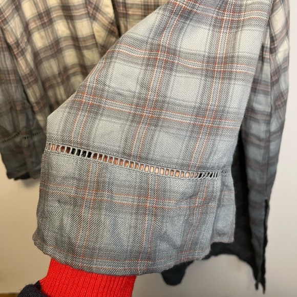 Maurices Plaid Dip Dye Ombré Kimono Duster 2X - Picture 7 of 13